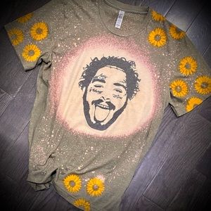 Post Malone sunflower bleached tee Bella+canvas
